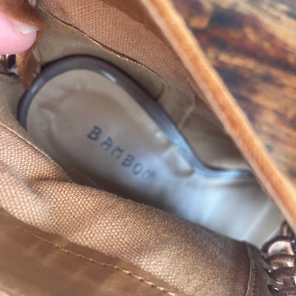 BAMBOO Tan Lace-Up Heeled‎ Boots - Picture 5 of 5